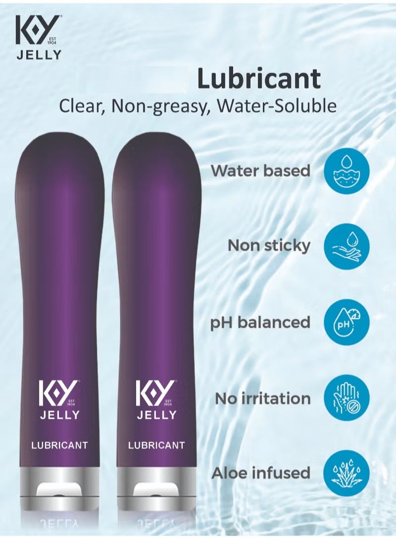 Jelly Purple Moisturizing Lubricant – Water-Soluble, Fragrance-Free, Smooth Glide Gel Pack Of 2